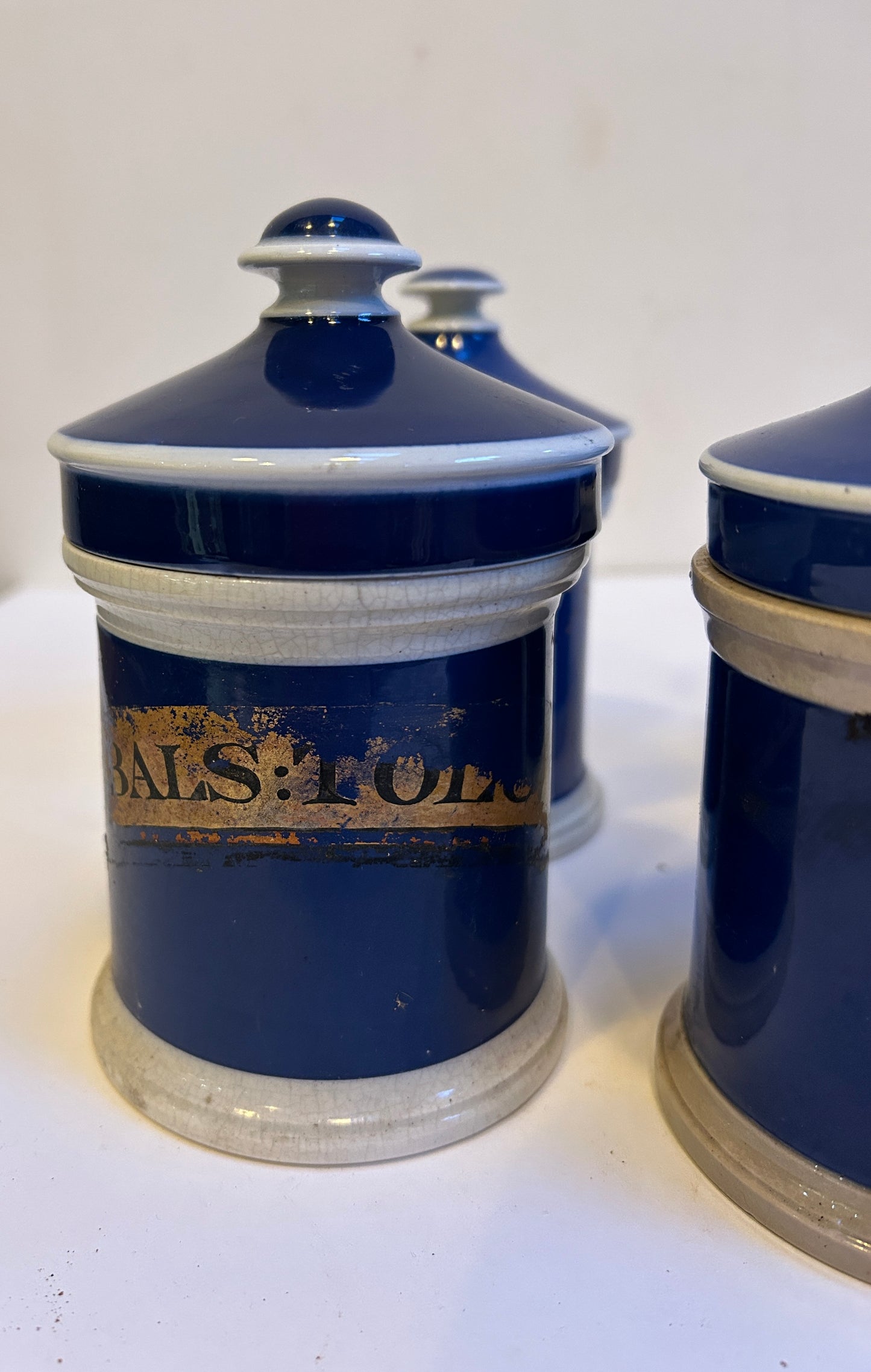19th Century Blue Apothocary Jars