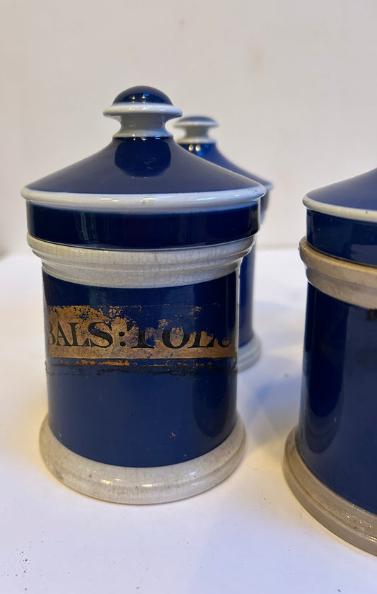 19th Century Blue Apothocary Jars