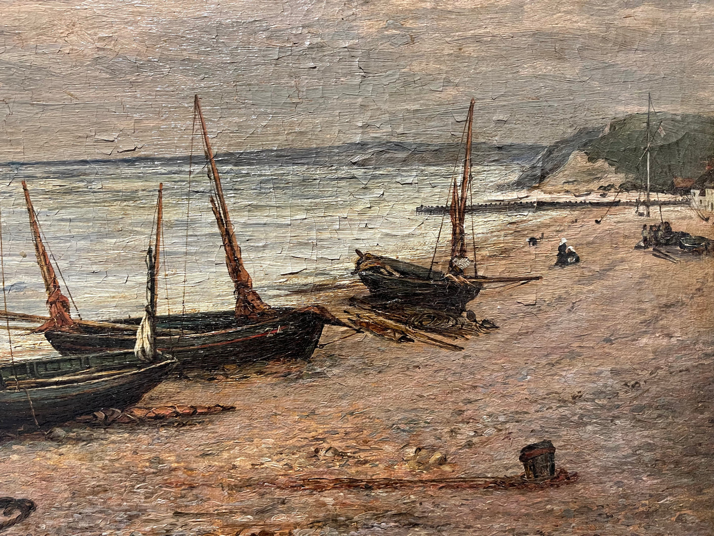 Albert Hodder 1845-1911 Original Oil Painting - Charmouth Beach, Dorset