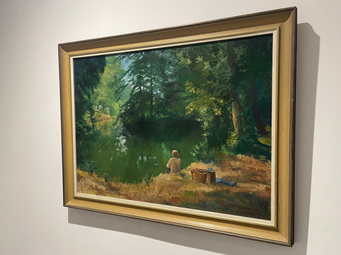 Alison Margaret Dickens b.1917 - Oil Painting Lake Scene