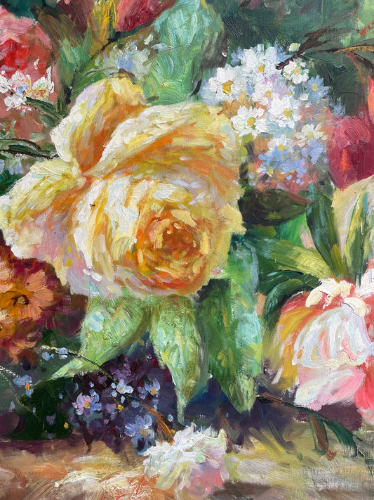Happy Spring! Large floral oil on canvas