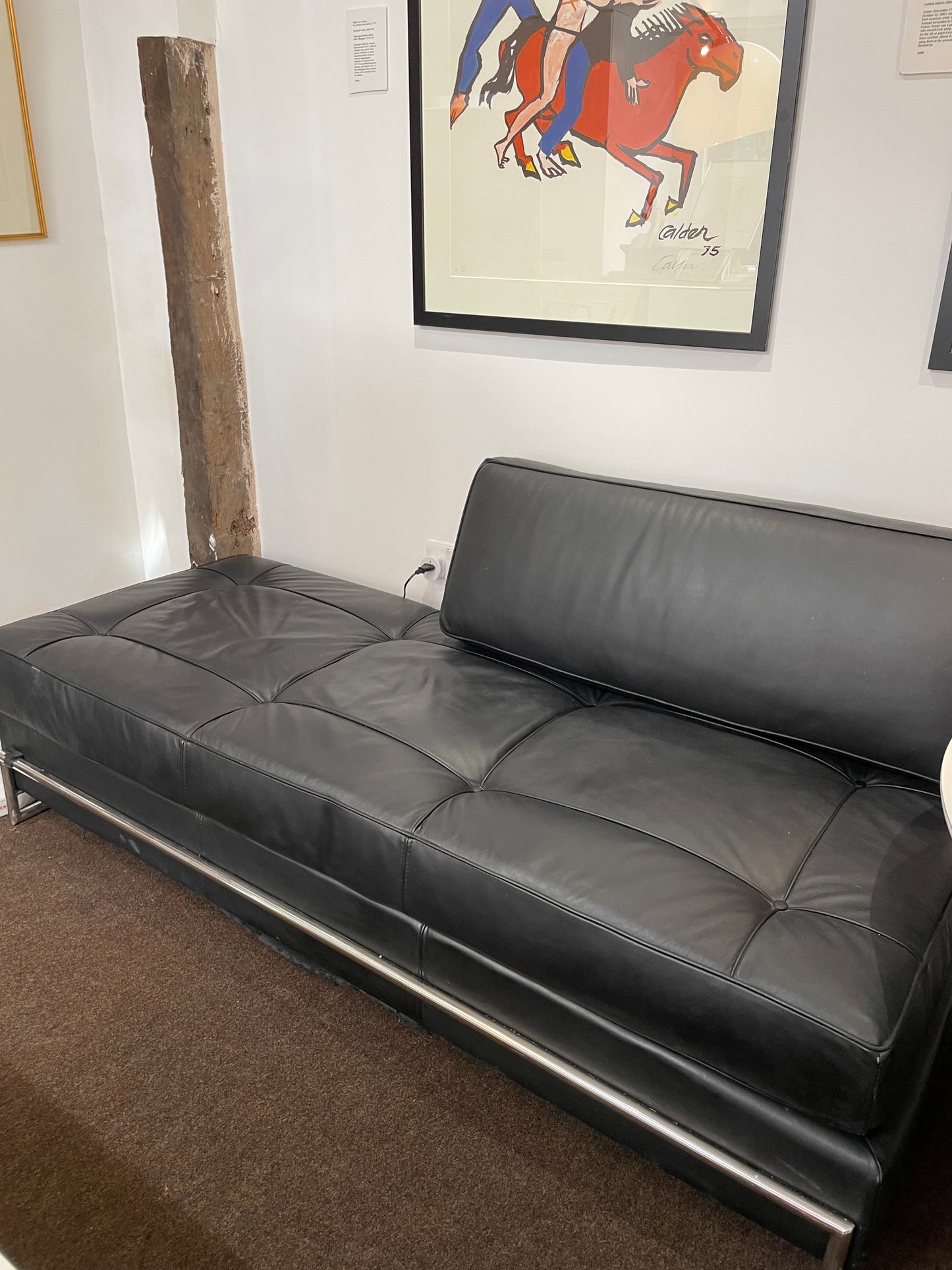 Eileen Gray Design, Black Leather Day Bed