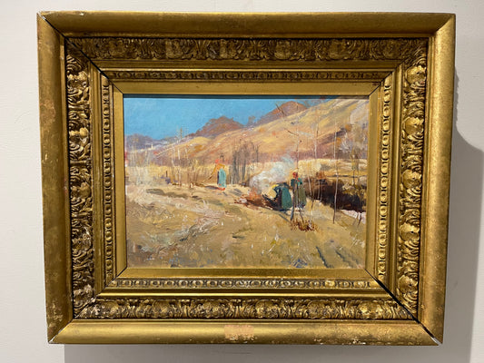 Herbert Arnould Olivier 1861-1952 Pittura ad olio - Contadine bulgare