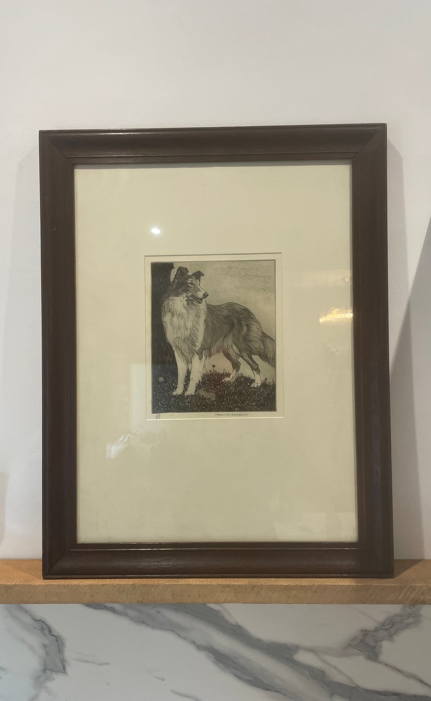Warwick Reynolds 20thc LTD ETCHING SIGNED Dog Collie Lassie Illustration