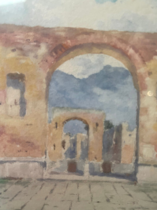 The Ruins Of Pompeii Watercolour by Rosa Wallis