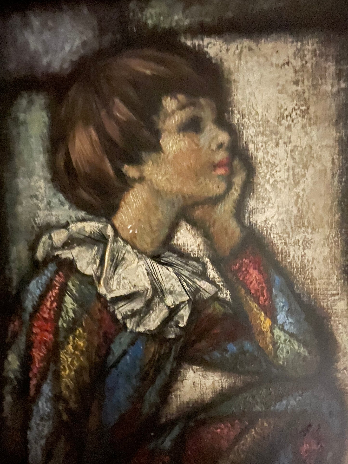 Harlequin Child Oil on Canvas 1960's
