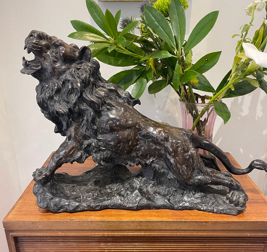 Large Bronze Lion Sculpture C1920
