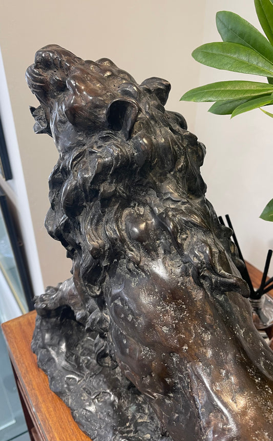 Large Bronze Lion Sculpture C1920