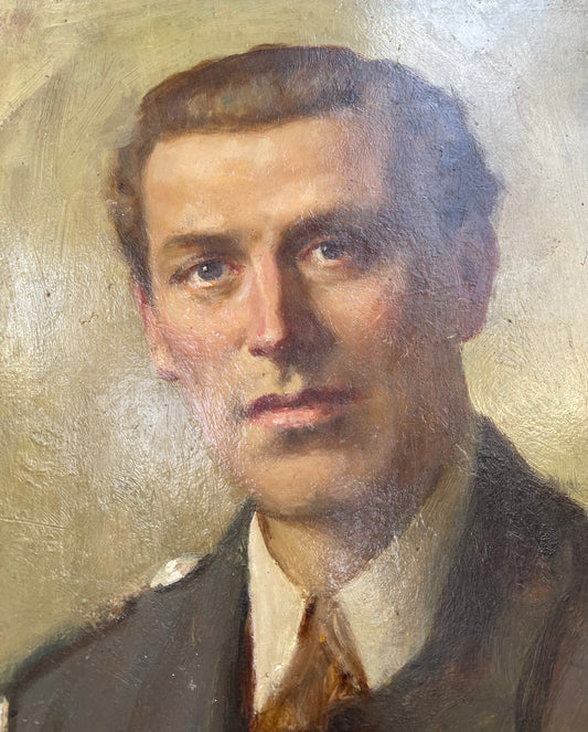 C1940S PITTURA A OLIO RITRATTO WW11 UFFICIALE ARP KENSINGTON - REGINALD HENRY CAMPBELL 1877-1962