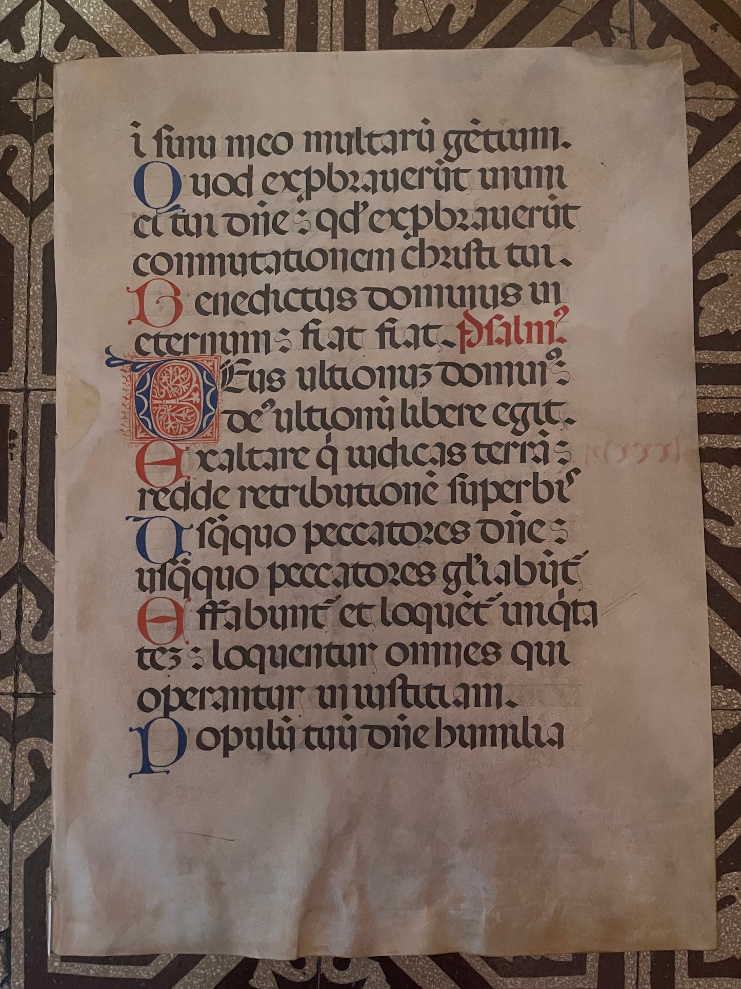 Pagina di manoscritto antifonale Circa inizi del XVII secolo.