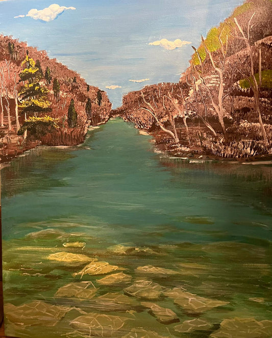 Un fiume Tennessee acrilico su tela