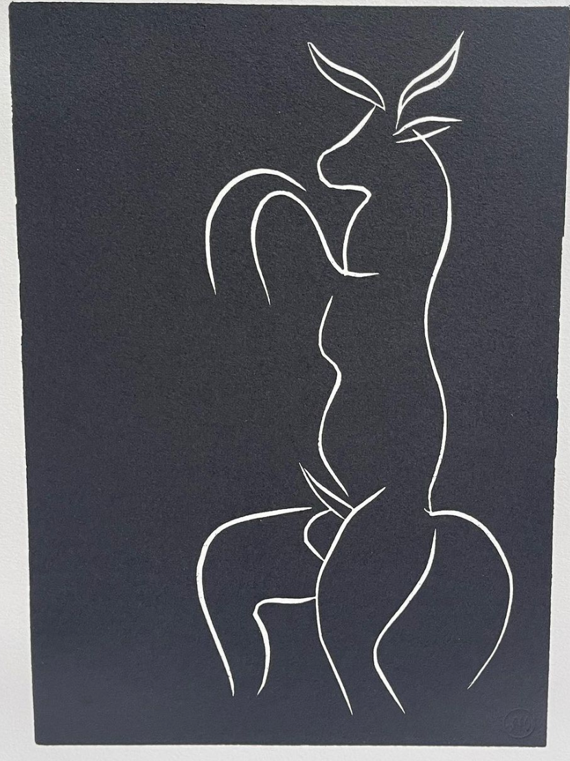 Capricorn Linocut by Henri Matisse with HM Blindstamp