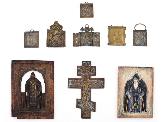 Collezione di icone in bronzo della fine del XVIII e dell'inizio del XIX secolo