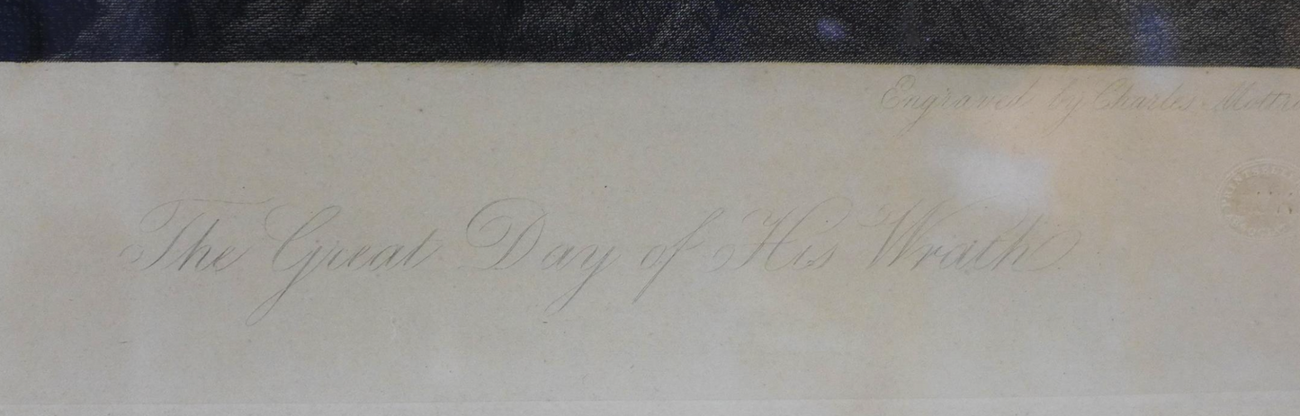Litografia originale di John Martin 1789-1854 - Splendida cornice "Il grande giorno dell'ira"