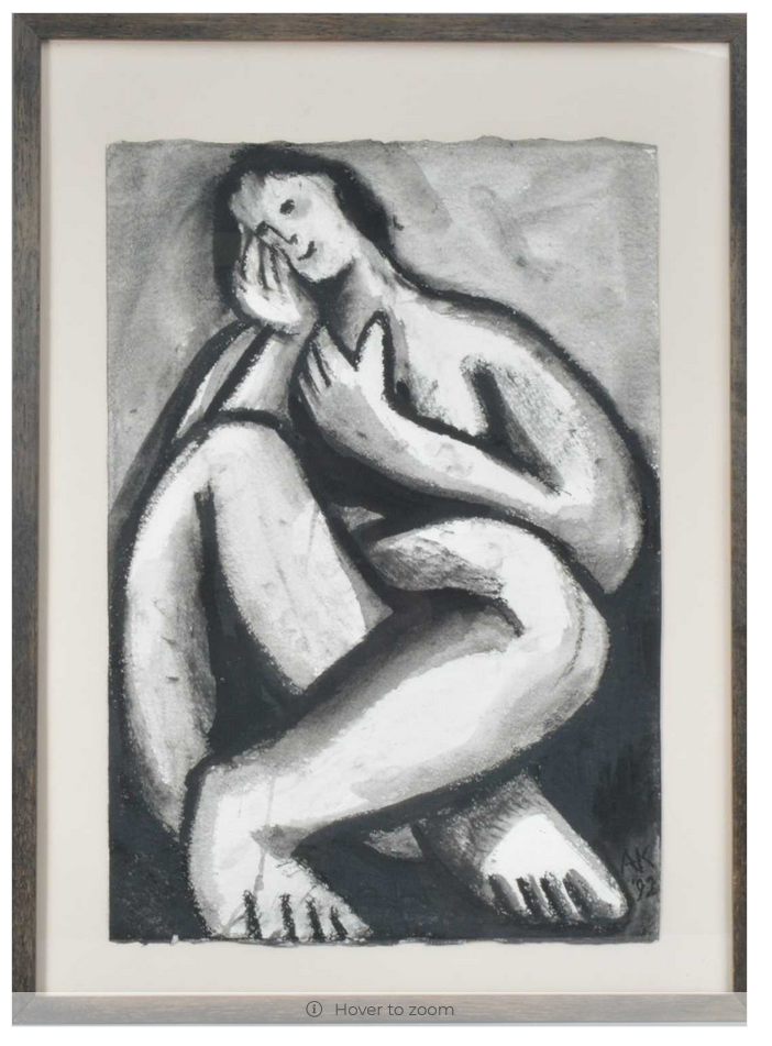 Charcoal drawing by the well listed artist Anita Klein