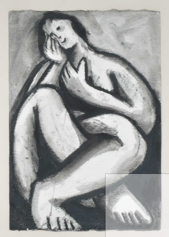 Charcoal drawing by the well listed artist Anita Klein