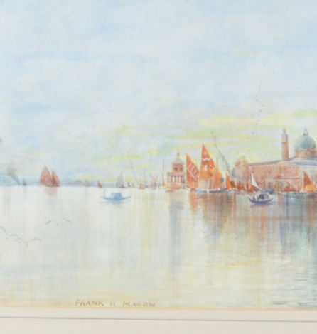 Superb early 20th Century Watercolour, Afterglow, Pescheria, Venice, signed