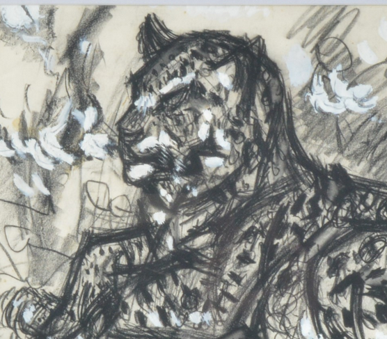 Henry Sanders 1918 – 1982 Drawing of Leopard