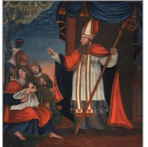 SPANISH PROVINCIAL SCHOOL (EARLY 19TH CENTURY)A BISHOP BLESSING A FAMILY