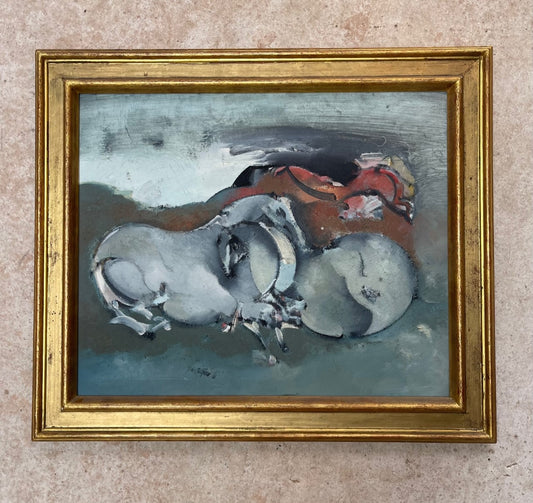 Michel Jean Bernard Rousseau Oil on canvas Abstract horse 1960