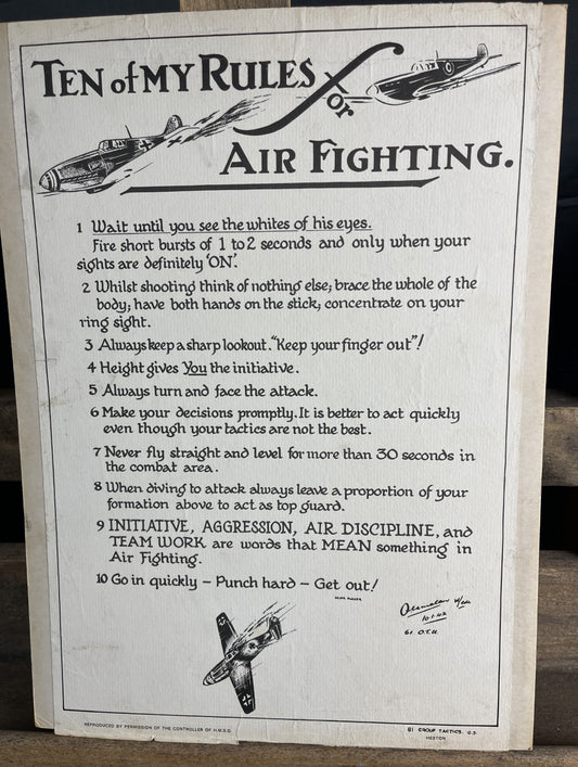 Ten Of My Rules For Airfighting - Original Poster WW2