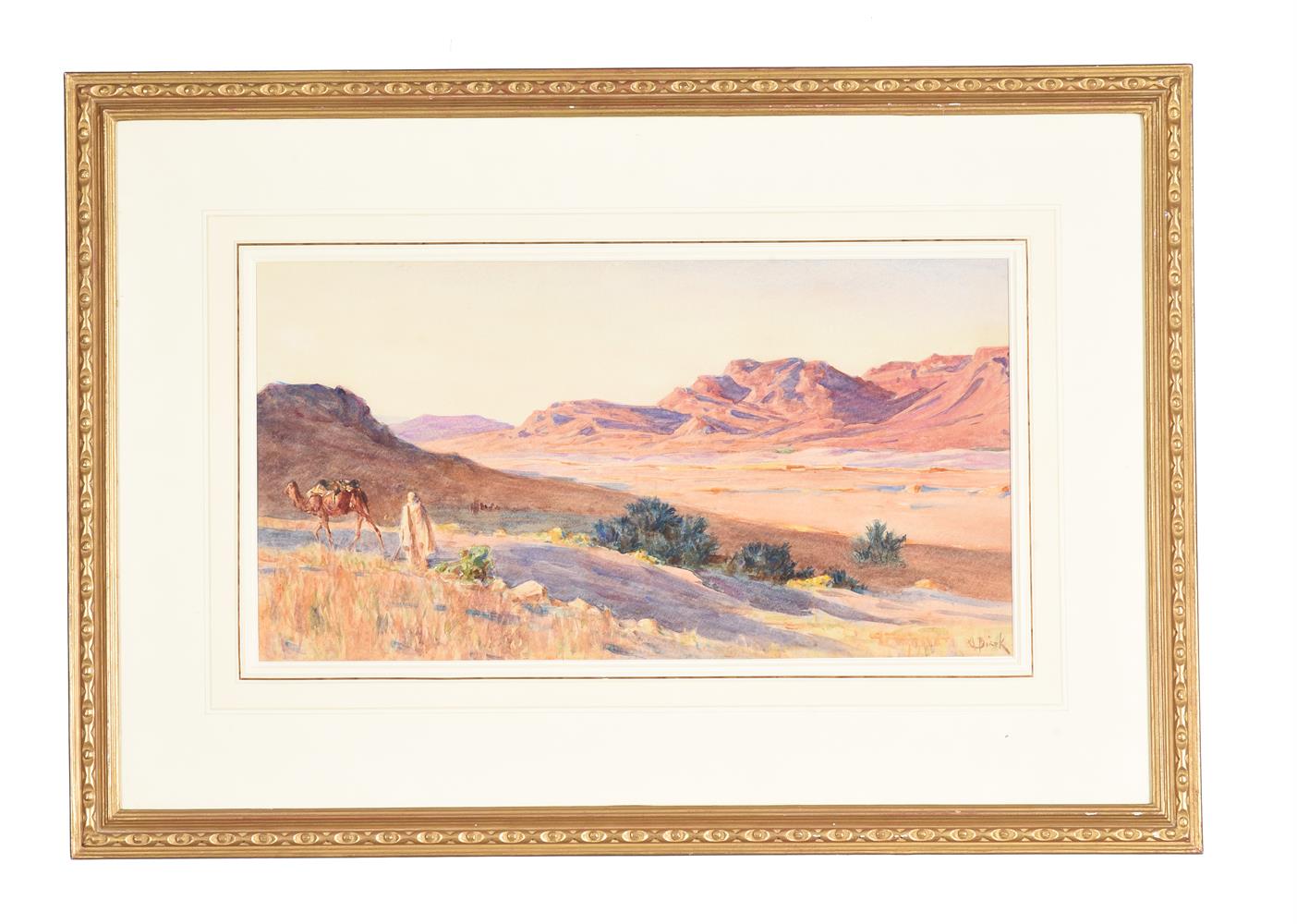ALPHONSE BIRCK (FRENCH 1859-1942)BEDOUIN IN A DESERT LANDSCAPE (probably Algeria)