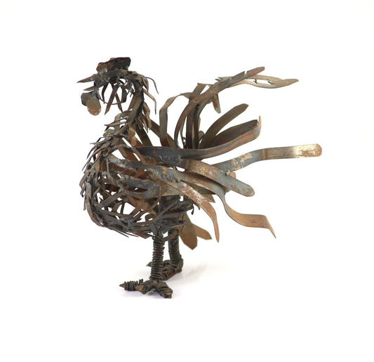 Sokari Douglas Camp CBE b. 1956 A Welded Steel Cockerel