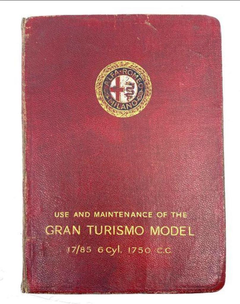 Libro del produttore per Alfa Romeo Gran Turismo Modello 17/85