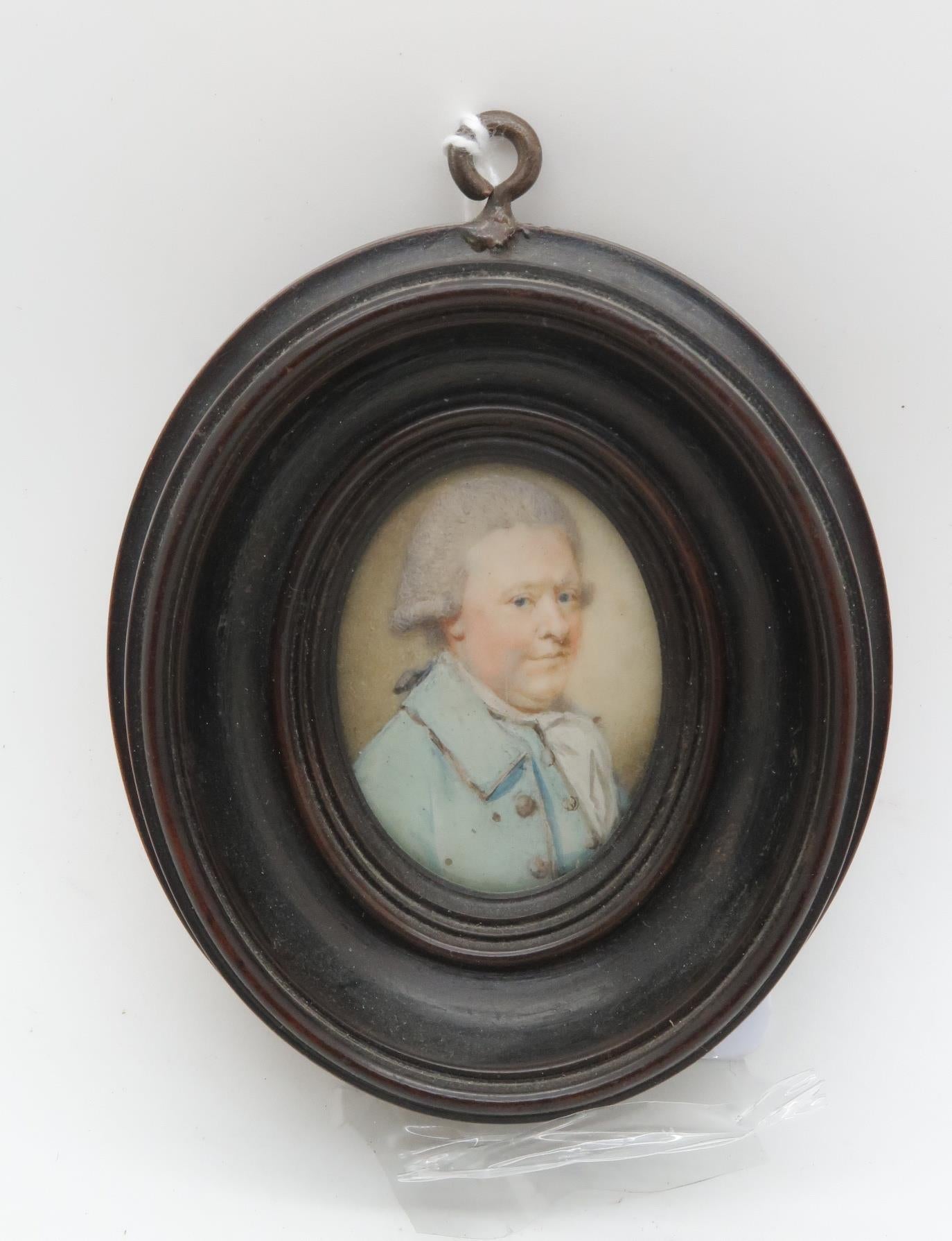MINIATURE PORTRAIT FAMOUS ENGLISH WRITER EDWARD GIBBON 1737-1794