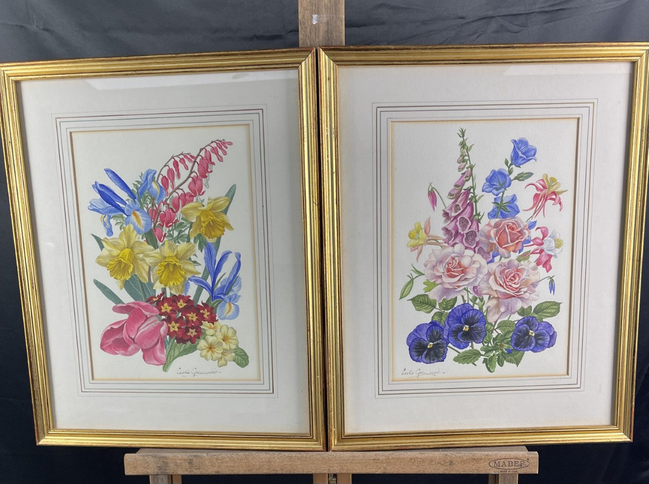 Leslie Greenwood (1907-1987): Collezione di 4 acquerelli botanici originali