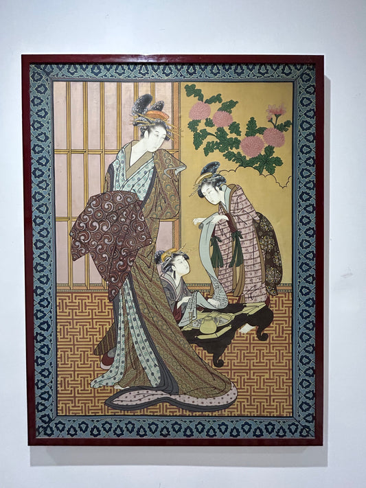 Superb 19th Century Japanese Silk Painting