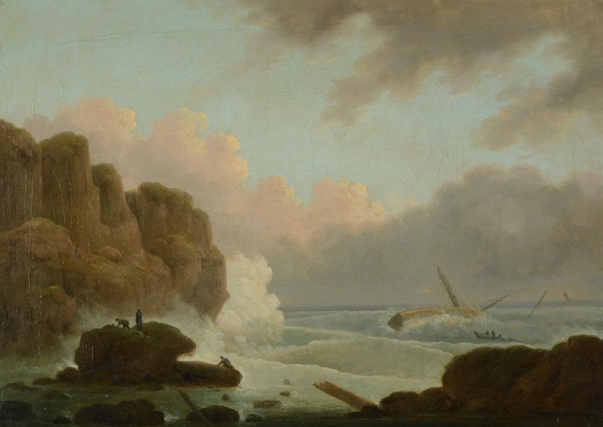 Shipwreck- Late 18th century oil on canvas