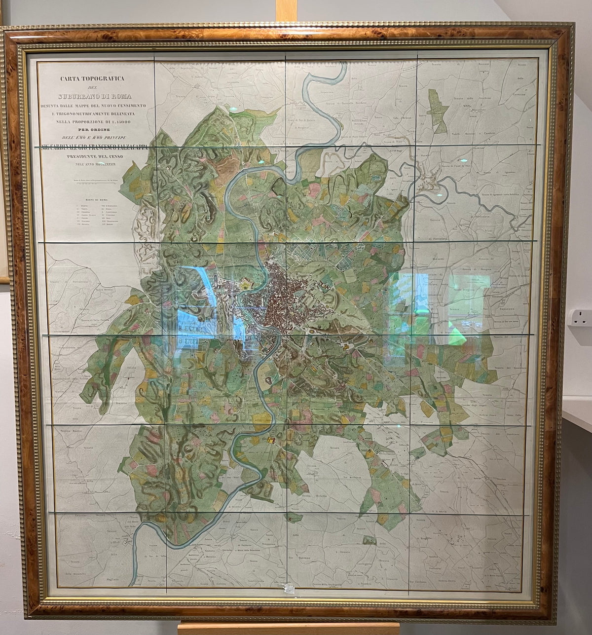 Map Of Rome Carta Topografica del Suburbano di Romai, 1839 (Topographi ...