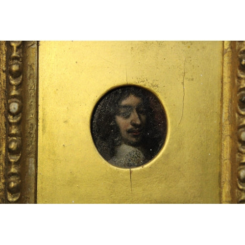 CORNELIS JONSON 1593 - 1661 OIL ON COPPER MINIATURE PORTRAIT C1640