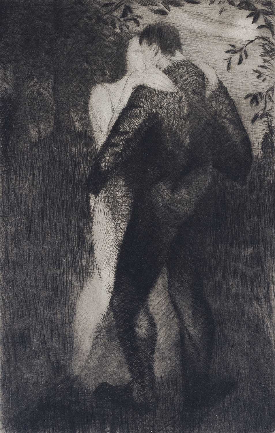 CHRISTOPHER RICHARD WYNNE NEVINSON SIGNED ETCHING 1919 "LOVERS"
