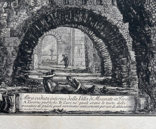 Grande acquaforte di Piranesi del XVIII secolo tratta dalle sue Vedute di Roma. 