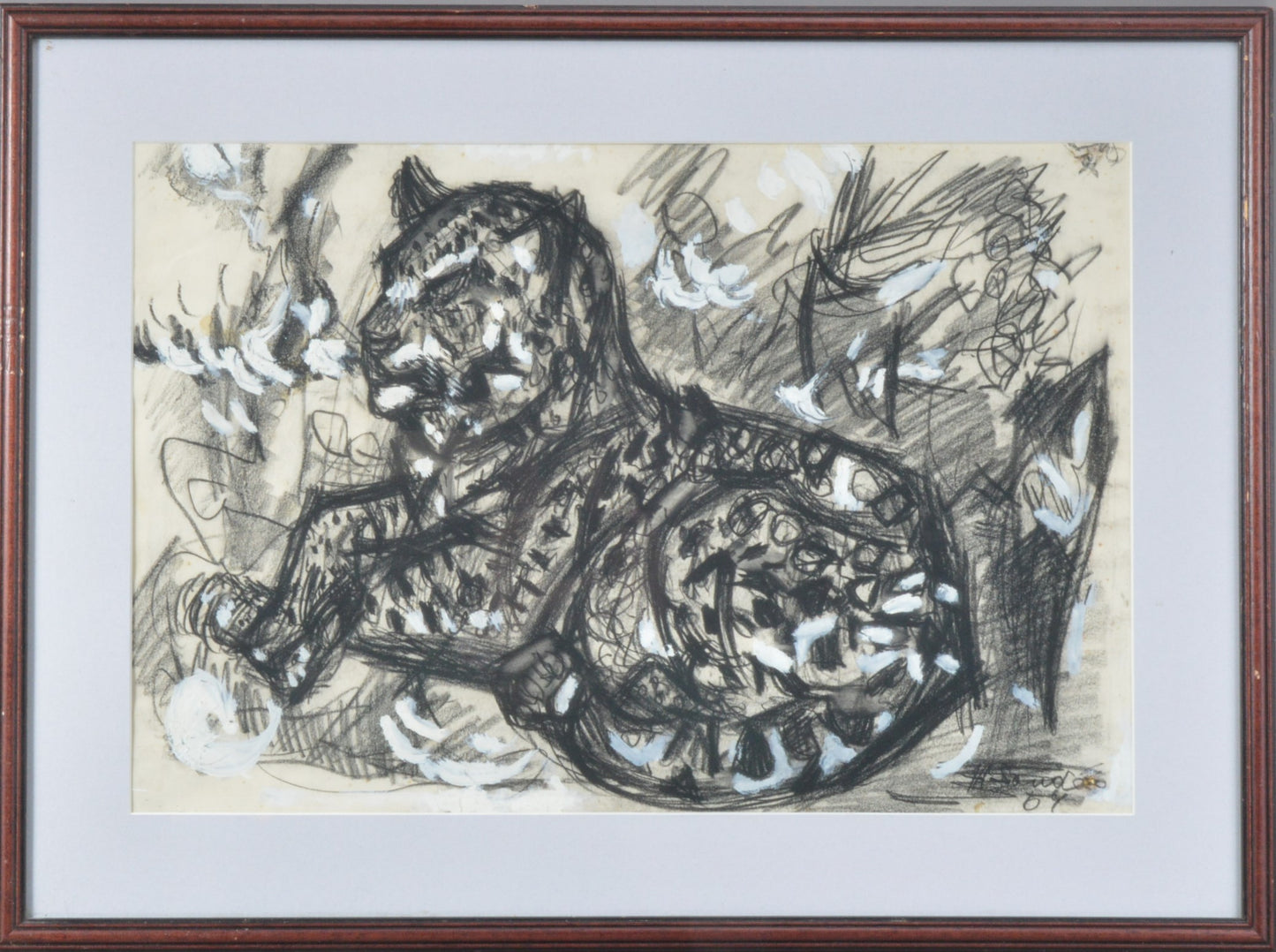 Henry Sanders 1918 – 1982 Drawing of Leopard
