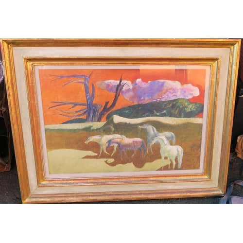 Millard Owen Sheets (1907 - 1989) Original Watercolour - Evening Horses