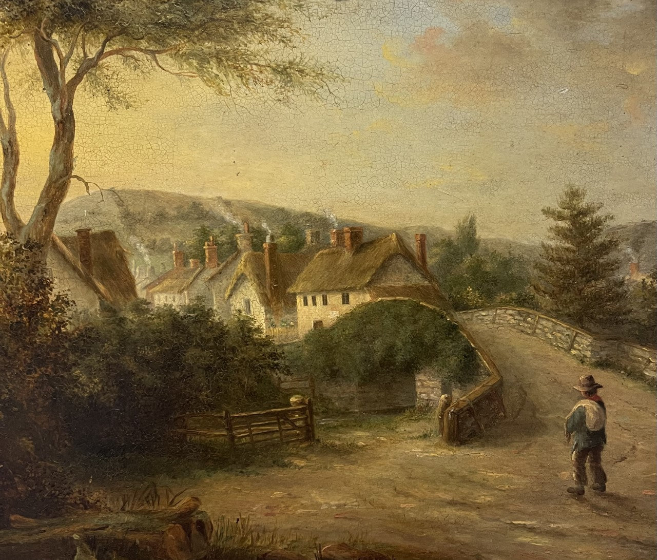 William R Stone (1842 – 1913) Oil on canvas - Sidford Bridge, Sidmouth Devon