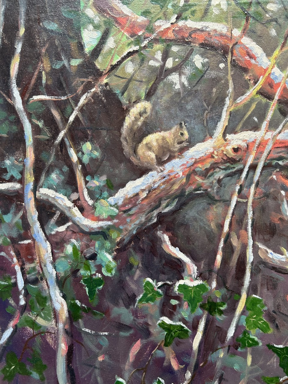 Woodland Scene Oil On Canvas  by James D. Preston