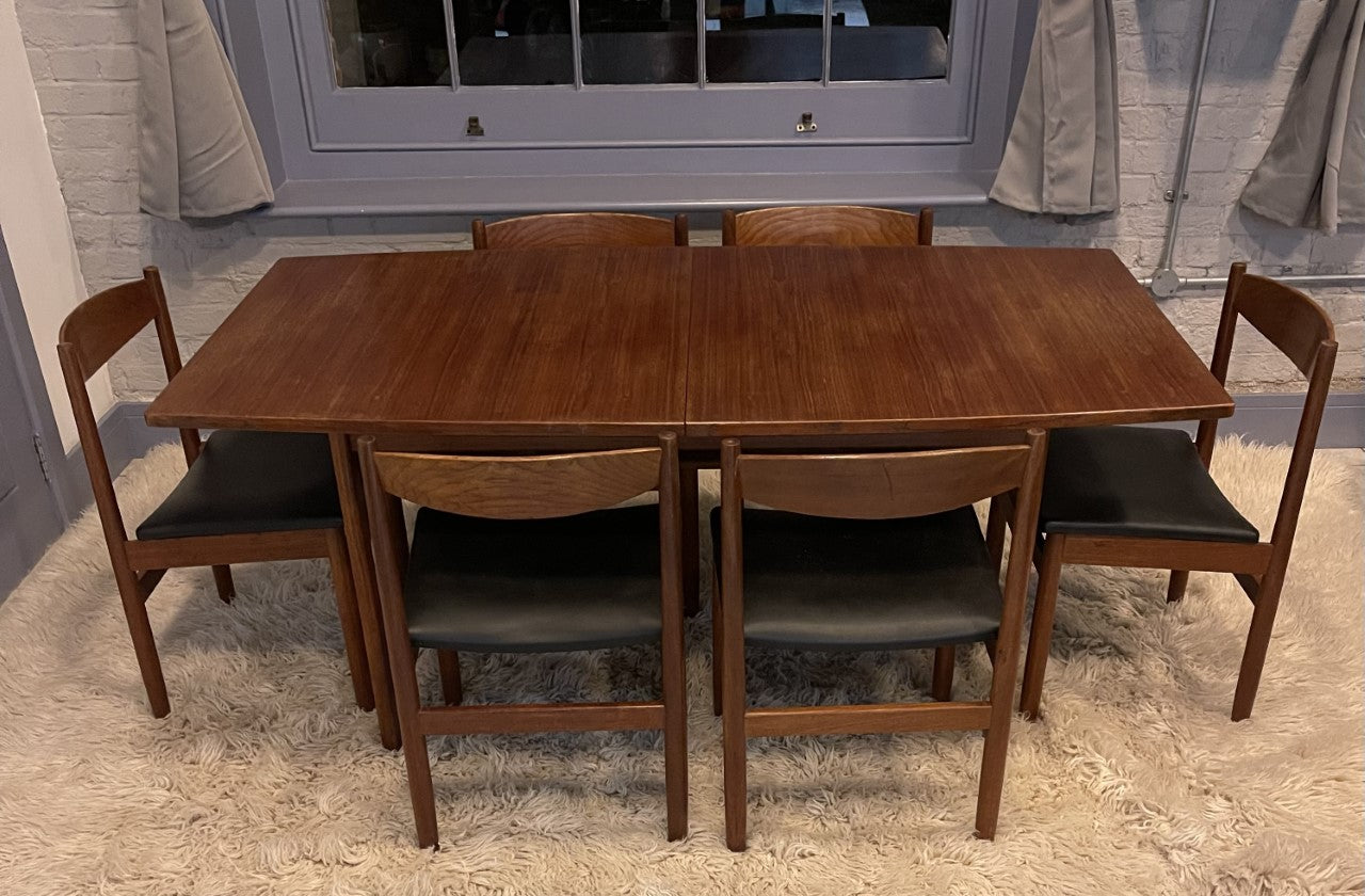 Mid Century Extending Dining Table and Six Chairs - A. H. Mcintosh.