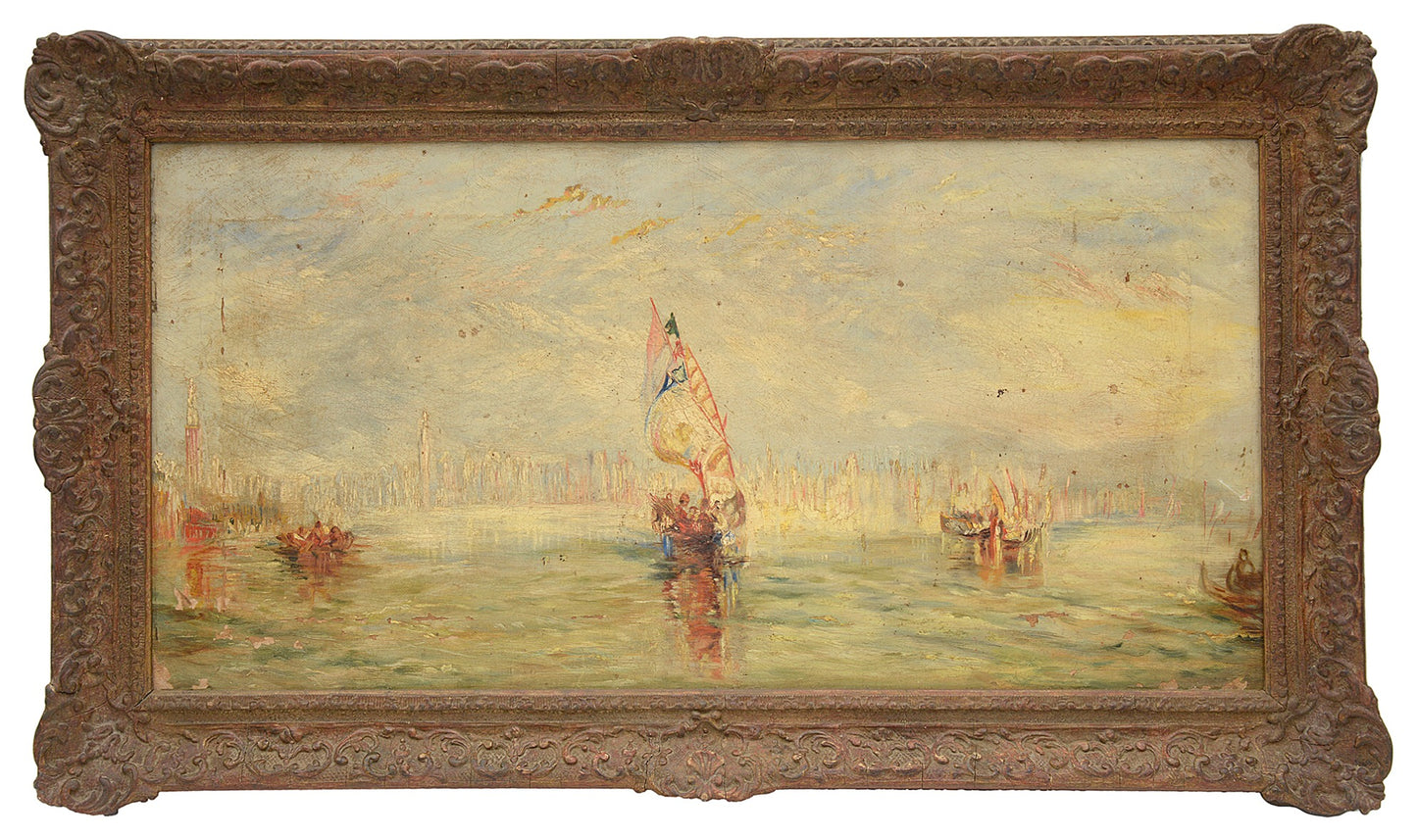 Stephen Frank Wasley (1848 - 1934) Oil on Canvas - Venice Lagoon